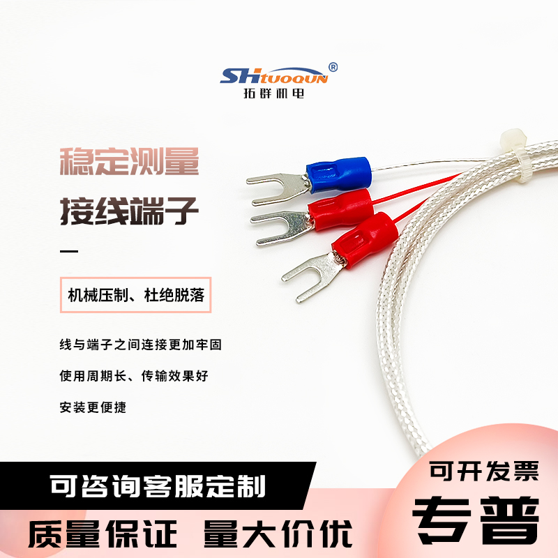 拓群防水型槽式热电阻进口 Pt500铂热电阻三线制防水防腐高精度